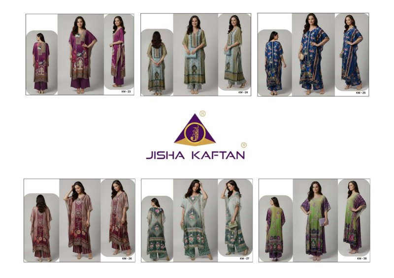 Kaftan Co Ord Set With Value Addition Vol 4 By Jisha Poly Feather Silk Kaftan 